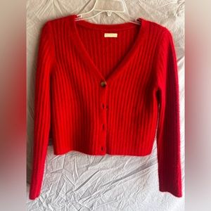 Cropped button down sweater